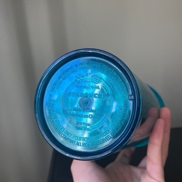 Starbucks | 2015 Turquoise Diamond Metallic Venti 24 oz Tumbler No Straw - Picture 3 of 6
